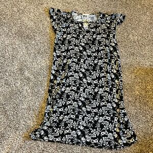 Floral Black and White Dress